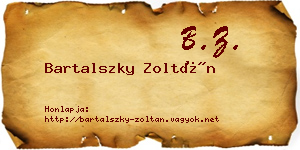 Bartalszky Zoltán névjegykártya